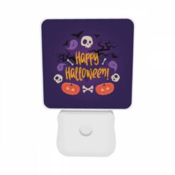 Night Light Set Of 2, A Purple Background With A Halloween Sign And Skeletons. -Nuas Diy Shop 003fde2c2faae7e71e531db845f9642a332cb5e5