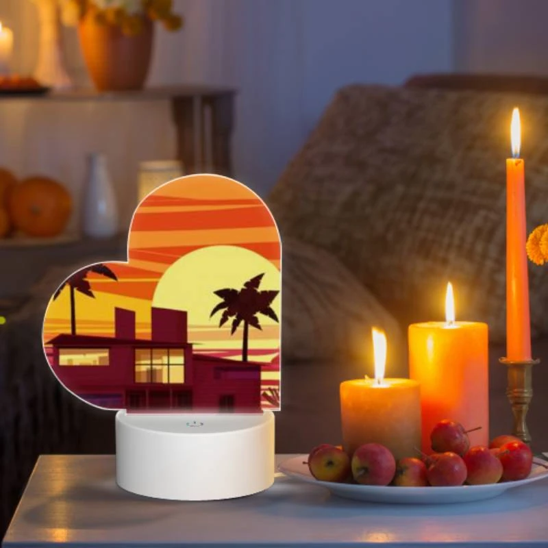 Love Acrylic Night Light, A house with a sunset in the background. Love Acrylic Night Light, A House With A Sunset In The Background. -Nuas Diy Shop 00580228ffcf89722d53ac5660a3c35e203cd652