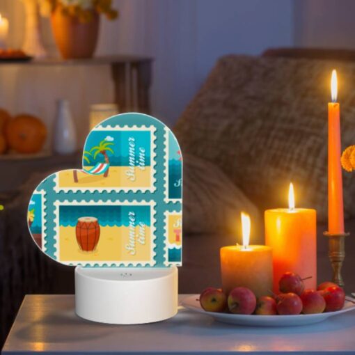 Love Acrylic Night Light, A Collection Of Six Postage Stamps Featuring Beach And Sun-related Themes. -Nuas Diy Shop 006b1cd1c7764f2f03ab9cf8533994c7c2325577