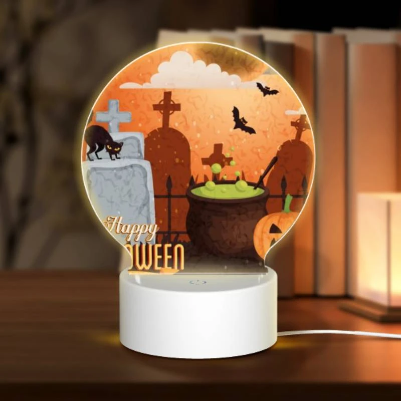 Round Acrylic Night Light, A Halloween poster with a cat Round Acrylic Night Light, A Halloween Poster With A Cat -Nuas Diy Shop 00a248a7b0e844ec92927740a8b86eb49d712e25