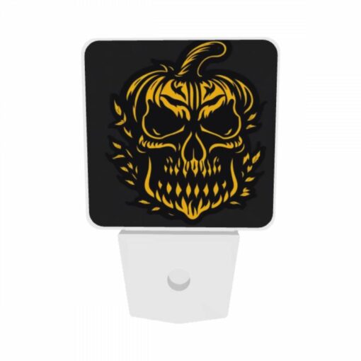 Night Light Set Of 2, A Skull With A Pumpkin Face. -Nuas Diy Shop 017732a4863c62f1b4cdea34886a1c912ea68cce