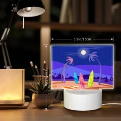 Rectangular Acrylic Night Light, A Beach Scene With A Surfboard And A Boat. -Nuas Diy Shop 018f4e74c0656771049095c2fbc3900872b3e860