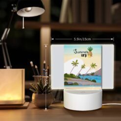 Rectangular Acrylic Night Light, A Colorful Poster Of A Tropical Island With A Pineapple On Top. -Nuas Diy Shop 01a20ff0cb31ae0ae9bc5f7a8f208eea0588ca0e