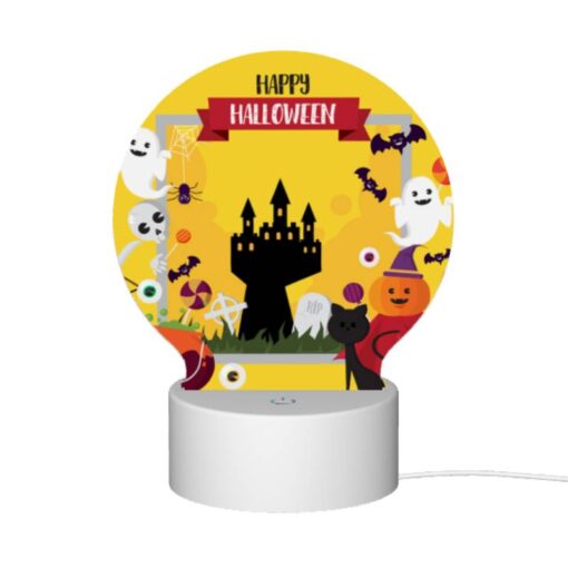 Round Acrylic Night Light, A Colorful Halloween Scene With A Castle -Nuas Diy Shop 01a953dc96610dd305935ff3fe11b039758b847f