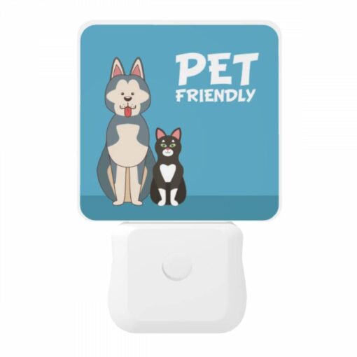 Night Light, A Black And White Cat And A Dog Are Standing Next To Each Other. -Nuas Diy Shop 02601fec9a869e8a6ebbb45efbf45015a4ca877b
