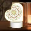 Love Acrylic Night Light, A Colorful Floral Lace Design.
