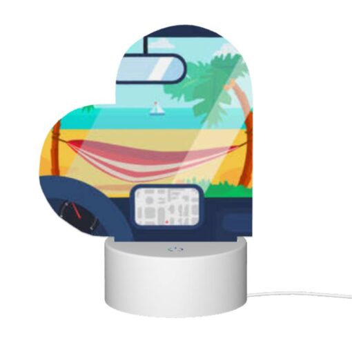 Love Acrylic Night Light, A Car's Dashboard With A Map And A Hammock In The Background. -Nuas Diy Shop 02d0a4df6fe5c24694e929e81754dad7082eb414
