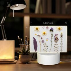 Rectangular Acrylic Night Light, A Collection Of Flowers And Leaves On A White Background. -Nuas Diy Shop 0365e2180a608095572c8f9236173a9f0742e685