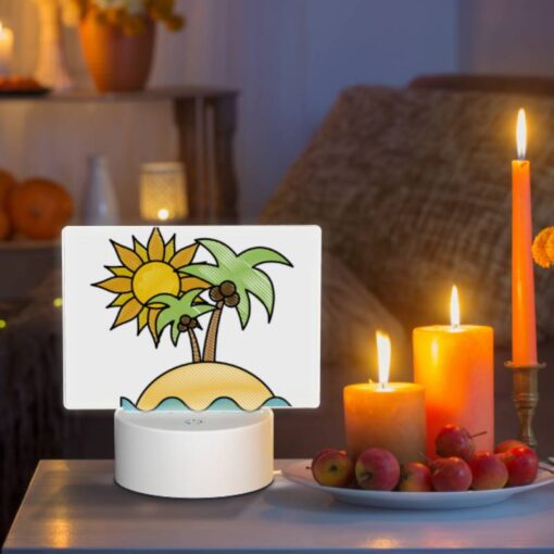 Rectangular Acrylic Night Light, A Cartoon Sun -Nuas Diy Shop 037056f52ce4121f8da89715ab879a052f7a1625