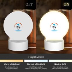 Round Acrylic Night Light, A Logo Of A Palm Tree And A Cross. -Nuas Diy Shop 03c015f5f1d504fe94bb59fb5924dca2d55216d5