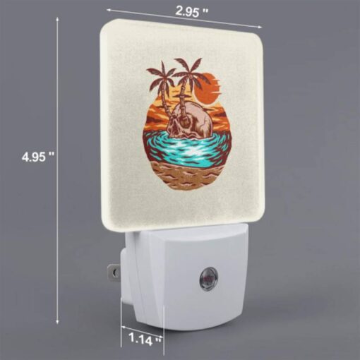Night Light Set Of 2, A Skeleton Is Sitting On A Skull In The Ocean. -Nuas Diy Shop 03d5502a97009acbbd174019e7bdfa8f5d6bba6d