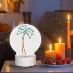 Round Acrylic Night Light, A Palm Tree With A White Trunk And Green Leaves. -Nuas Diy Shop 045676ca7df4ab02a14e6f251df86e1b5db774bc