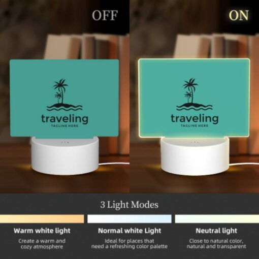 Rectangular Acrylic Night Light, A Logo For A Traveling Company. -Nuas Diy Shop 048c2a9f59a6de40ca10bad645783326a38a5a86