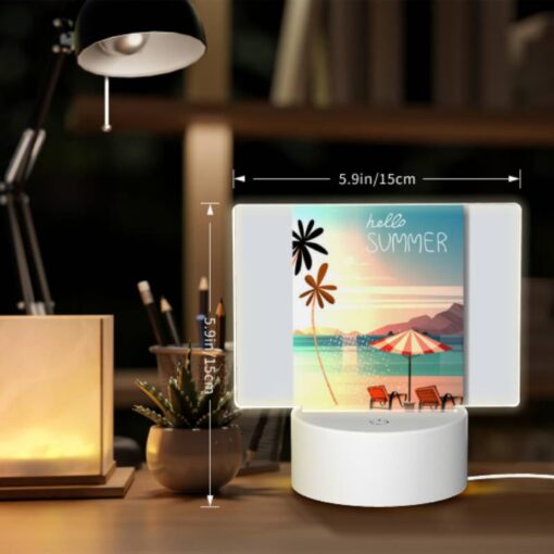 Rectangular Acrylic Night Light, A Colorful Beach Scene With A Sun Umbrella And Two Chairs. -Nuas Diy Shop 054c43ddc57552493dd4418ed4e7e70ed6b072f6