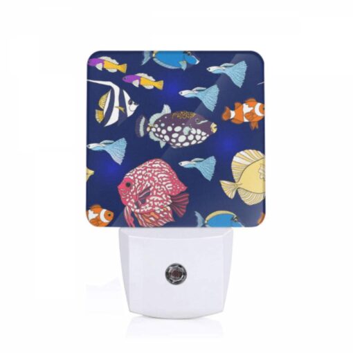 Night Light, A Colorful Fish Pattern With Various Fish Species. -Nuas Diy Shop 05818b7da5ce5f6ab85fd556d272ce0af75c46a6
