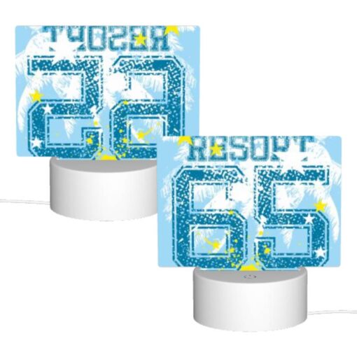Rectangular Acrylic Night Light, A Blue And Yellow Shirt With The Number 66 On It. -Nuas Diy Shop 0589c7485df77ef45817ef57d66b2684ba91fe38