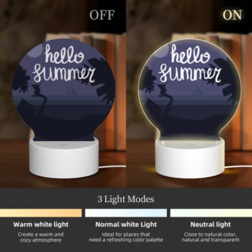 Round Acrylic Night Light, A Cat Is Sitting On A Branch In Front Of A Moon. -Nuas Diy Shop 05a976c888d7b75a36fd39acf516732ceddcc596