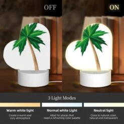 Love Acrylic Night Light, A Green And Brown Palm Tree With A Brown Trunk. -Nuas Diy Shop 070a09f0c8f23ea6d04655f5917cdcf2ea0bf030