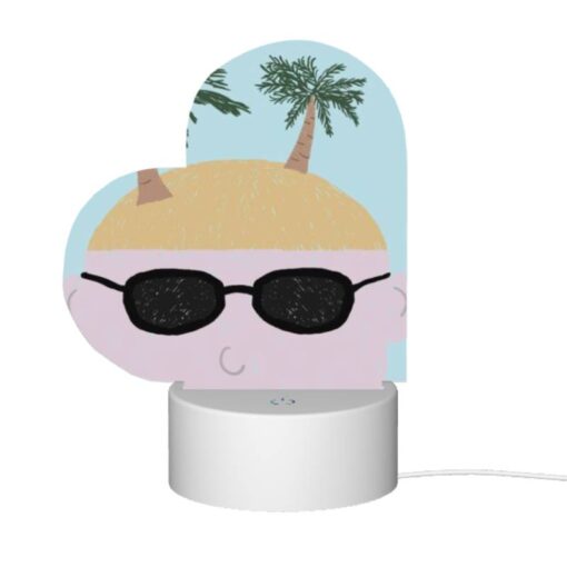 Love Acrylic Night Light, A Cartoon Drawing Of A Man With Sunglasses And A Shaggy Haircut. -Nuas Diy Shop 070b9fe47886896951ebf00b02eb8372e07efba1