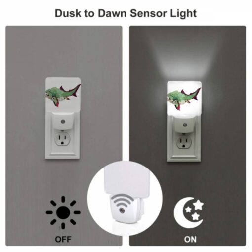 Night Light, A Green And Purple Shark With A Red Fin. -Nuas Diy Shop 0718952b157702566a1f2df5729c53581f04d24b