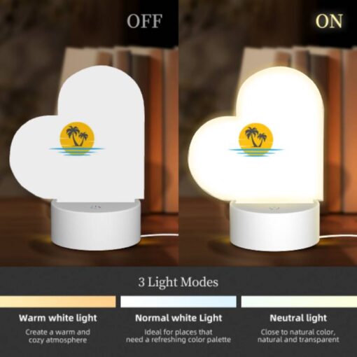 Love Acrylic Night Light, A Yellow Sun With Palm Trees In The Ocean. -Nuas Diy Shop 071aa039a311ae4723d30a25fe45463a23d6a86b