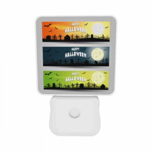 Night Light Set Of 2, Three Different Colored Banners With The Words "Happy Halloween" On Them. -Nuas Diy Shop 0754805924ba312505624d2da6982b473b969c3c