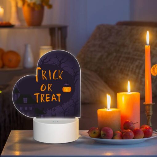 Love Acrylic Night Light, A Halloween Poster With A Pumpkin And The Words "Trick Or Treat." -Nuas Diy Shop 0765c5c1cb1a8499ccf8f314d4182ee95becad37
