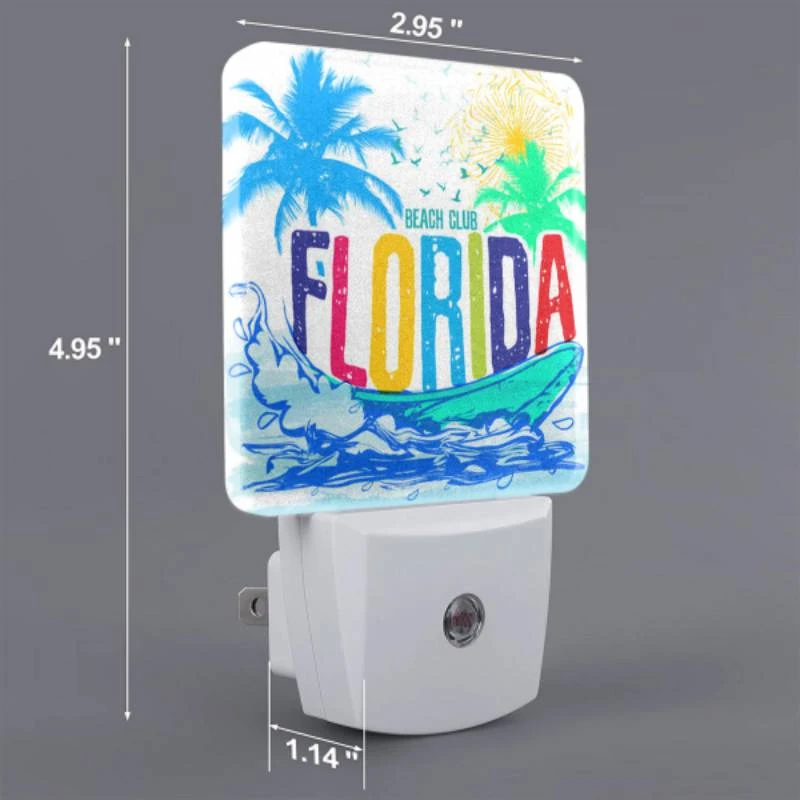Night Light Set of 2, A colorful advertisement for a beach club in Florida. Night Light Set Of 2, A Colorful Advertisement For A Beach Club In Florida. -Nuas Diy Shop 07864f9147ef88a68a7e62d5914fbd4bdcc98598