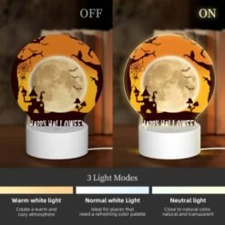 Round Acrylic Night Light, A Spooky Halloween Scene With A Full Moon And Bats. 4 Round Acrylic Night Light, A Spooky Halloween Scene With A Full Moon And Bats. -Nuas Diy Shop 08058125bbd9be8c2a708d7fdfd8ce0311d21e29