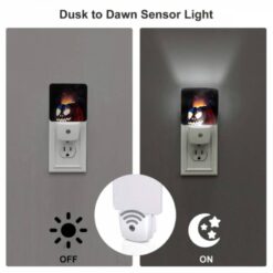 Night Light Set Of 2, A Carved Pumpkin With A Face And A Flame In The Background. -Nuas Diy Shop 080c45d1729426c4a0a805671c11fdd4eb101615