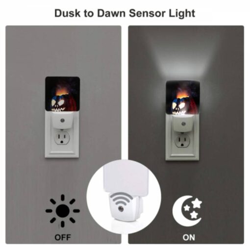 Night Light Set Of 2, A Carved Pumpkin With A Face And A Flame In The Background. -Nuas Diy Shop 080c45d1729426c4a0a805671c11fdd4eb101615