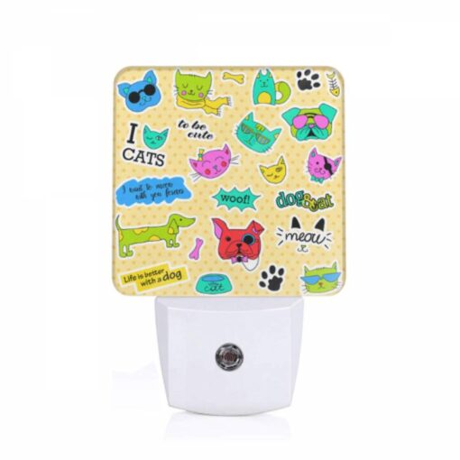 Night Light, A Collection Of Stickers Featuring Cats And Dogs. -Nuas Diy Shop 082ec07878629f66d2317c3b8ff0b227a29105df