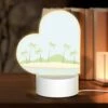 Love Acrylic Night Light, A Beautiful Beach Scene With Palm Trees And A Sunny Sky.
