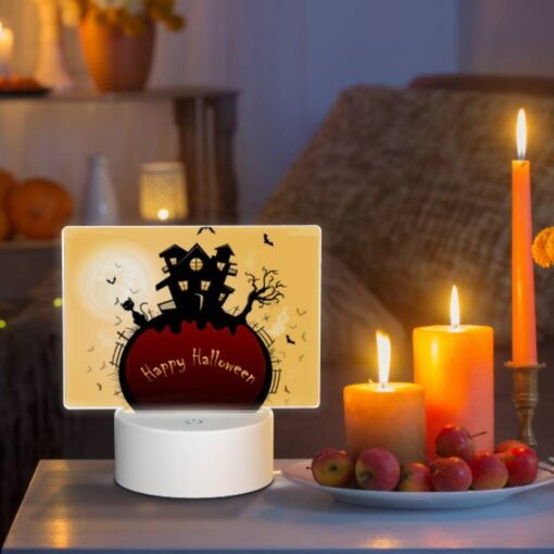 Rectangular Acrylic Night Light, A Halloween Themed Image With A House -Nuas Diy Shop 092a2364223c4babb40b0c962c0fac460026ffa2