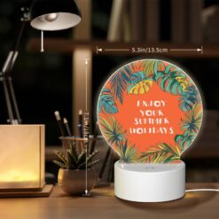 Round Acrylic Night Light, A Colorful Poster Advertising Summer Holidays. -Nuas Diy Shop 099d2a351e906a333269e73ae29569b99608f7de
