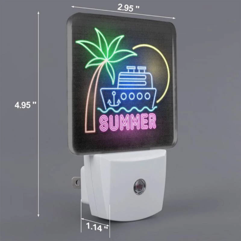 Night Light Set of 2, A neon sign that says "Summer" with a boat on it. Night Light Set Of 2, A Neon Sign That Says "Summer" With A Boat On It. -Nuas Diy Shop 09a14a7174a02a0743bcacee7148fb4fedba5925