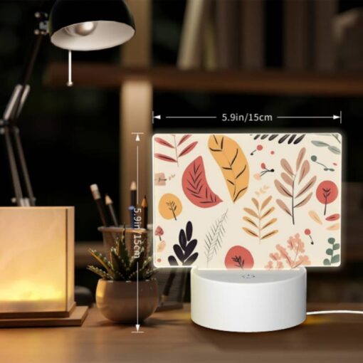 Rectangular Acrylic Night Light, A Collection Of Leaves And Flowers In Various Colors. -Nuas Diy Shop 09cff1c41d68eb74052c5aa77311ad2384779281