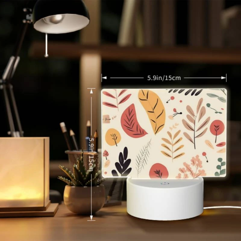 Rectangular Acrylic Night Light, A collection of leaves and flowers in various colors. Rectangular Acrylic Night Light, A Collection Of Leaves And Flowers In Various Colors. -Nuas Diy Shop 09cff1c41d68eb74052c5aa77311ad2384779281