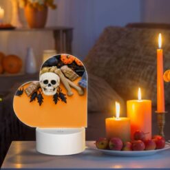 Love Acrylic Night Light, A Skeleton And A Skull Are On A Table With A Bat And A Book. -Nuas Diy Shop 0a5b9fd4cf1039ca08056d324e9bb90b8229e802