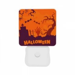 Night Light Set Of 2, A Halloween Scene With A Fence And A Cemetery. -Nuas Diy Shop 0ac1273cf7c96c6de0a1779ea48901a06db2e571