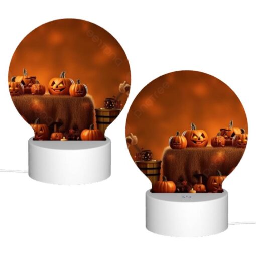 Round Acrylic Night Light, A Table Full Of Pumpkins And Gourds. -Nuas Diy Shop 0aee5125bdbf3d1b7d8e0ba4cbd2ace4da317dac