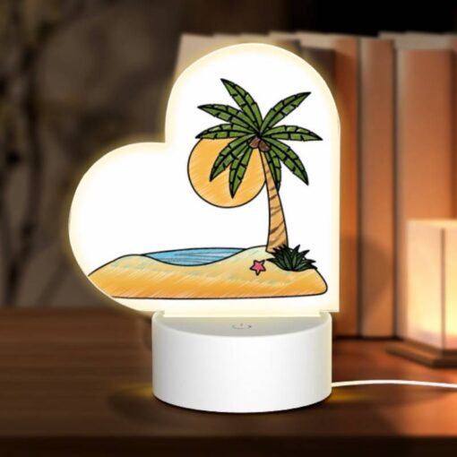 Love Acrylic Night Light, A Cartoon Drawing Of A Palm Tree On A Beach. -Nuas Diy Shop 0bc84c9a2782f01cbe44e85b2202fb2c41b8b516