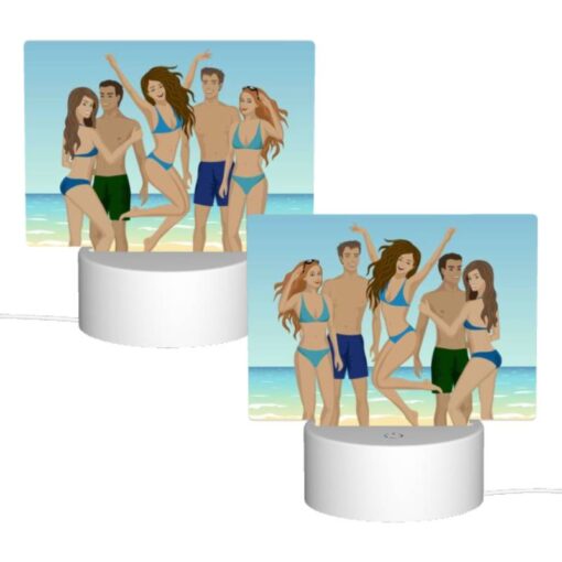 Rectangular Acrylic Night Light, Four People Are Standing On A Beach -Nuas Diy Shop 0c11f5d4f86d970a8f21ce59c3978e7a38088dd9