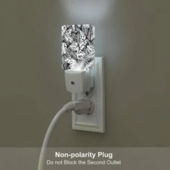 Night Light, A Black And White Image Of A Leafy Plant With A Pattern Of Dots. -Nuas Diy Shop 0c647bf8fb2dc9010d265d005dcad81cbe87227c