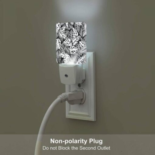 Night Light, A Black And White Image Of A Leafy Plant With A Pattern Of Dots. -Nuas Diy Shop 0c647bf8fb2dc9010d265d005dcad81cbe87227c