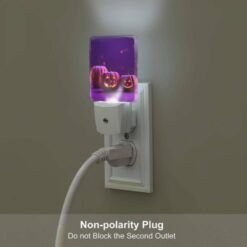 Night Light, Two Pumpkins With Faces Drawn On Them Sit On A Purple Background. -Nuas Diy Shop 0c9375761438c6538e807d6f97208b8d94d82405