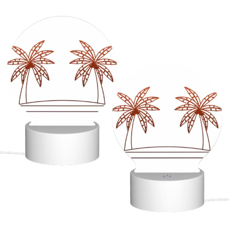 Round Acrylic Night Light, Two palm trees are on a white surface. Round Acrylic Night Light, Two Palm Trees Are On A White Surface. -Nuas Diy Shop 0cf8178a5ea4ee81516f597ac09c35c664fd6b99