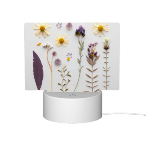Rectangular Acrylic Night Light, A Collection Of Flowers And Leaves On A White Background. -Nuas Diy Shop 0d0554aa74efa31737935b4b29258f0bda204cd6