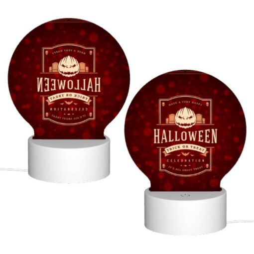 Round Acrylic Night Light, A Red And White Halloween Poster With A Pumpkin On It. -Nuas Diy Shop 0d6c1e1af33667a2cb1c0c714d9f1fe4148bef11
