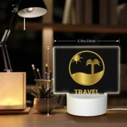 Rectangular Acrylic Night Light, A Logo For A Travel Company. -Nuas Diy Shop 0d889ce338efb60de85f770a920bd81c9ff957bf